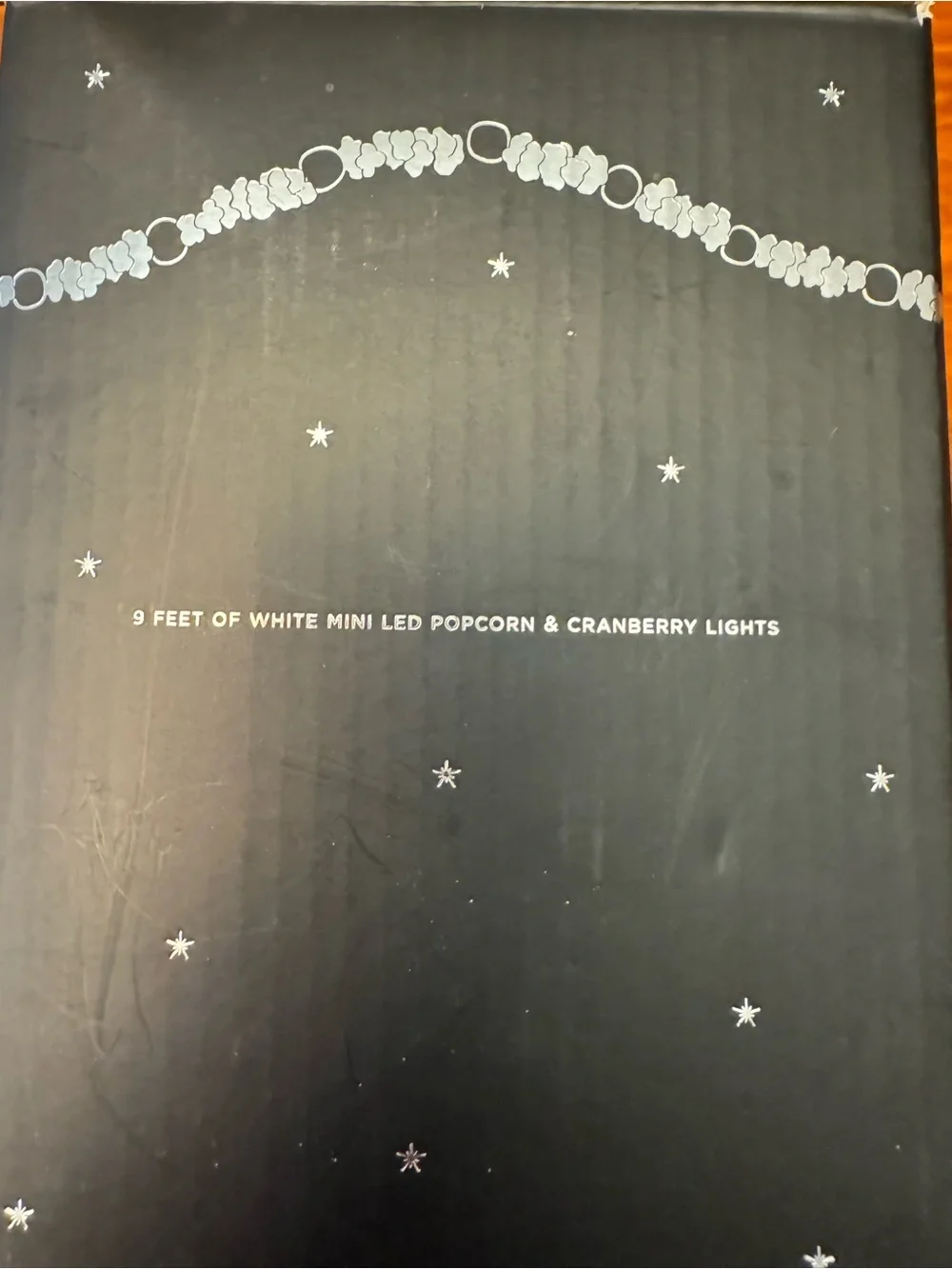 Pottery Barn Popcorn and Cranberry Lights Battery Powered 9 feet Christmas Decor